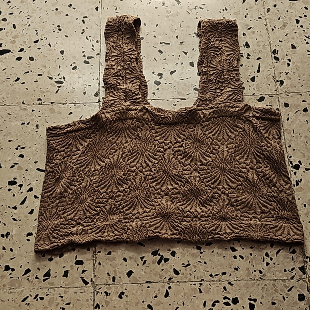 A brown crop top